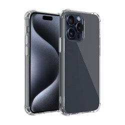 Coque iPhone 15 Pro Antichoc bords renforcés en Silicone Transparente  