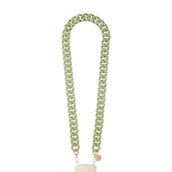 Chaîne bijoux Alice avec mousquetons dorés de 120 cm en résine ultra résistante coloris Vert Clair Mat