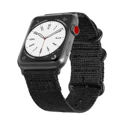 Bracelet en nylon pour Apple Watch (42/44/45/49 mm) Noir
