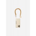 Bijoux de téléphone Romy avec mousquetons dorés 40 cm cordon tressé beige avec chaîne en metal