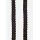 Lanière Sangle James 120 cm noir et doré en cordon tressé avec mousquetons dorés 