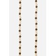 Chaîne bijou Chloé 120 cm perles en bois beige et marron avec mousquetons dorés