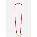 Chaîne bijou Carla 120 cm perles calcédoines bordeaux avec mousquetons dorés