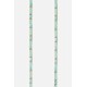 Chaîne bijou Evy 120 cm perles naturels en verres bleu et turquoises, avec mousquetons dorés