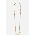 Chaîne bijou Evy 120 cm perles naturelles en verres multicolor avec mousquetons dorés