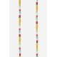 Chaîne bijou Evy 120 cm perles naturelles en verres multicolor avec mousquetons dorés