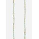 Chaîne bijou Emma 120 cm perles naturelles d'argiles bleues avec mousquetons dorés