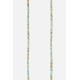 Chaîne bijou Emma 120 cm perles naturelles d'argiles bleues avec mousquetons dorés