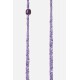 Chaîne bijou Della Bandana violet avec perles en bois violettes et mousquetons dorés