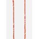 Chaîne bijou Della Bandana orange avec perles en bois oranges et mousquetons dorés