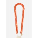 Chaîne bijoux Alice avec mousquetons dorés de 120 cm en résine Orange