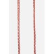 Chaîne bijoux Lou avec mousquetons dorés de 120 cm en métal ultra résistante Rouge et Doré