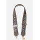 Lanière sangle réglable Haby 120 cm motif bandana gris avec mousquetons dorés