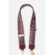 Lanière sangle réglable Haby 120 cm motif bandana bordeaux avec mousquetons dorés