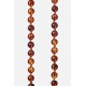 Chaîne bijou Leonie 120 cm perles marrons avec mousquetons dorés 