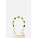 Bijoux de téléphone Maya 30 cm perles vertes et beiges avec mousquetons dorés