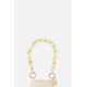 Bijoux de téléphone Livia 30 cm perles coeurs jaune avec mousquetons dorés