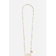 Chaine bijoux Gina 120 cm perles pastels et étoiles et mousquetons dorés