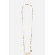 Chaine bijoux Gina 120 cm perles pastels et étoiles et mousquetons dorés