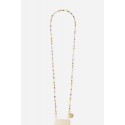 Chaine bijoux Gina 120 cm perles pastels et étoiles et mousquetons dorés