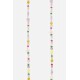 Chaine bijoux Gina 120 cm perles pastels et étoiles et mousquetons dorés