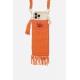Sac universel Nawell de téléphone en crochet coton orange