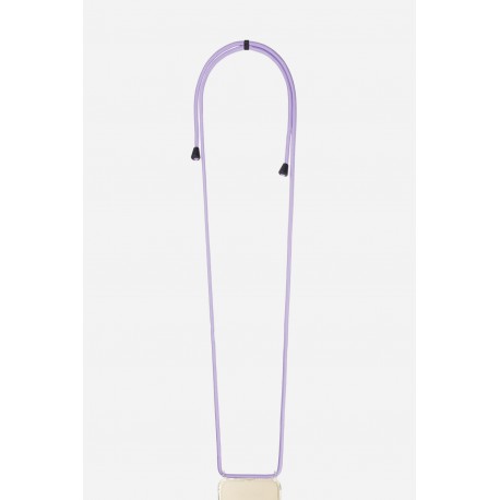 Lani&egrave;re cordon Nina en coton tress&eacute;e avec embout en m&eacute;tal noir mat, coloris violet