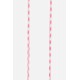 Lanière cordon Lilou en coton tressée avec embout en métal noir mat, coloris rose /blanc