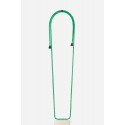 Lanière cordon Lilou en coton tressée avec embout en métal noir mat, coloris vert et gris