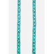 Chaîne bijoux Emmy avec mousquetons dorés de 120 cm en résine ultra résistante coloris turquoise