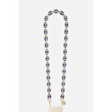 Chaîne bijoux Camille avec mousquetons dorés de 120 cm en résine grain de café ultra résistante coloris bleu