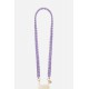 Lanière Sangle James 120 cm violet en cordon tressé avec mousquetons dorés 