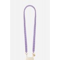 Lanière Sangle James 120 cm violet en cordon tressé avec mousquetons dorés 