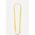 Lanière Sangle James 120 cm jaune en cordon tressé avec mousquetons dorés 