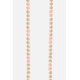 Chaîne bijou Chloé 120 cm perles en bois beige et rose avec mousquetons dorés