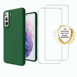 Coque iPhone 12 Mini Silicone liquide Noire + 2 Vitres en Verre trempé Protection  écran Antichocs - Coquediscount