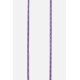 Lanière cordon Lilou en coton tressée avec embout en métal noir mat, coloris noir/ violet/parme