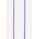 Lanière cordon Lilou en coton tressée avec embout en métal noir mat, coloris noir/ violet/parme