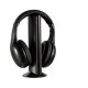 Casque Hifi stéréo 5 en 1, sans fil, avec Radio FM,Microphone HD avec emetteur et support Noir