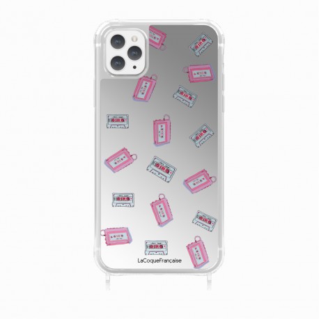 Coque iPhone 11 Pro avec anneau miroir Walkman et cassette Design La Coque Francaise.