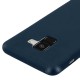 Coque Samsung Galaxy A8 2018 Silicone liquide Bleu Marine + 2 Vitres en Verre trempé Protection écran Antichocs