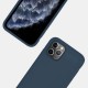Coque iPhone 11 Pro Max Silicone liquide Bleu Marine + 2 Vitres en Verre trempé Protection écran Antichocs