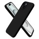 Coque iPhone 15 Silicone liquide Noire + 2 Vitres en Verre trempé Protection écran Antichocs