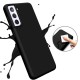 Coque Samsung Galaxy S21 Plus 5G Silicone liquide Noire + 2 Vitres en Verre trempé Protection écran Antichocs