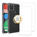 Coque Google Pixel 5 Antichoc coins renforcés Silicone + 2 Vitres en verre trempé Protection écran