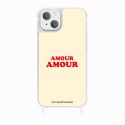 Coque iPhone 14 Plus avec anneau glossy transparente Amour amour Design La Coque Francaise.