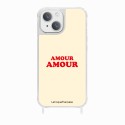 Coque iPhone 14 avec anneau glossy transparente Amour amour Design La Coque Francaise.