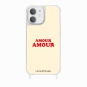 Coque iPhone 12 Mini avec anneau glossy transparente Amour amour Design La Coque Francaise.