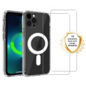 Coque iPhone 13 Pro Max Transparente Compatible Magsafe + 2 Vitres Protection Ecran