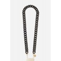 Chaîne bijoux Alice avec mousquetons dorés de 120 cm en résine ultra résistante coloris noir mat